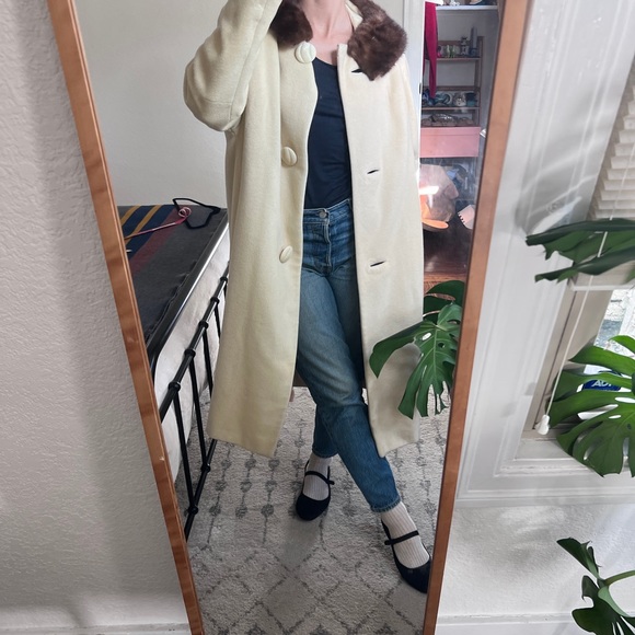 Vintage mink fur collar swing coat - Picture 7 of 15